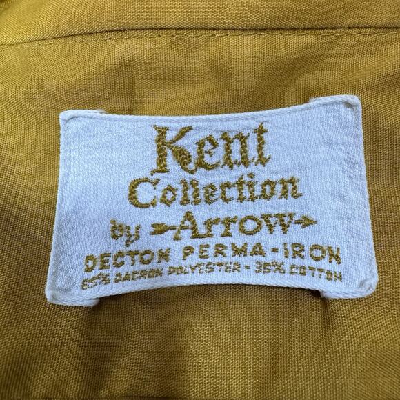 VTG Arrow Sz XL Men's The Kent Collection‎ Custom USA Yellow Dress Shirt - Picture 7 of 7